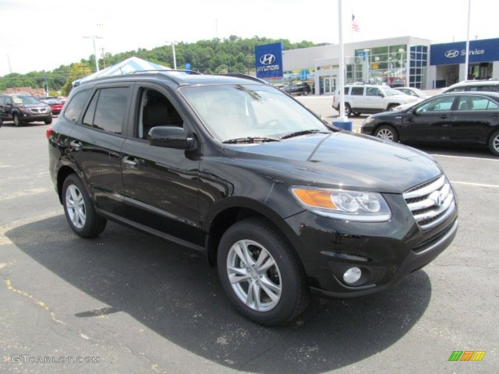 2012 Santa Fe Limited V6 AWD - Twilight Black / Cocoa Black photo #1