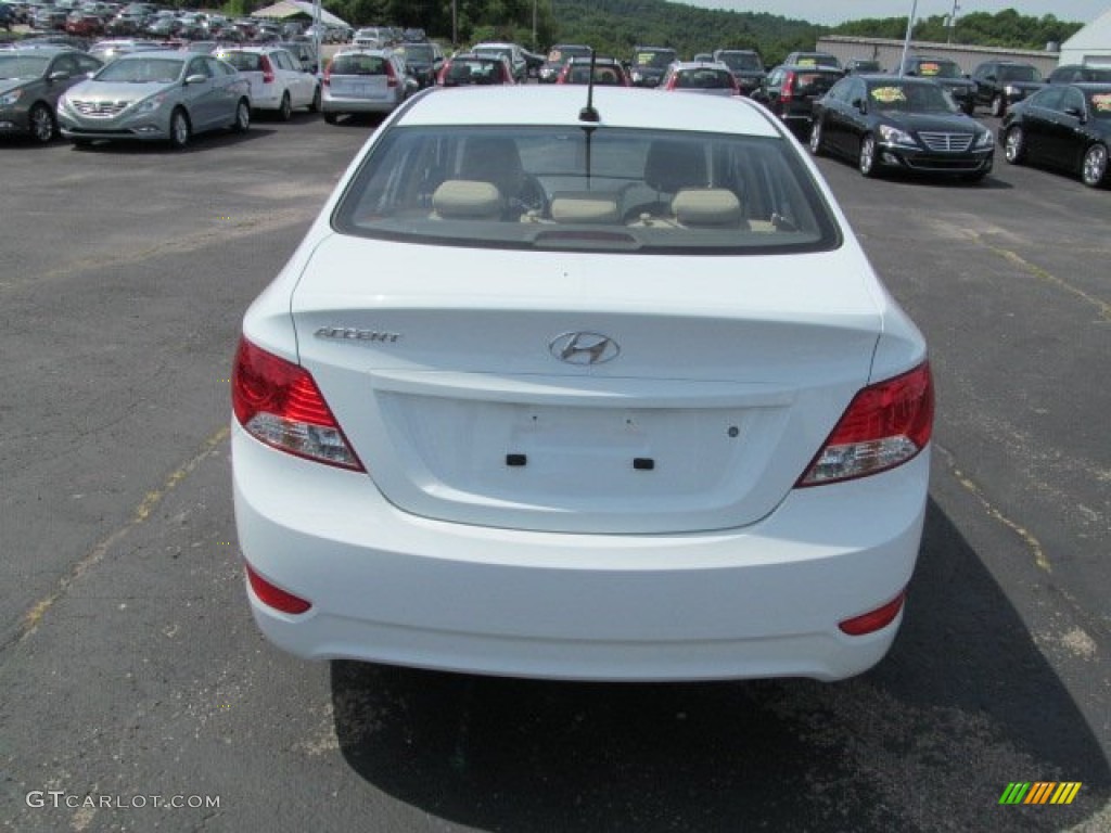 2013 Accent GLS 4 Door - Century White / Beige photo #4