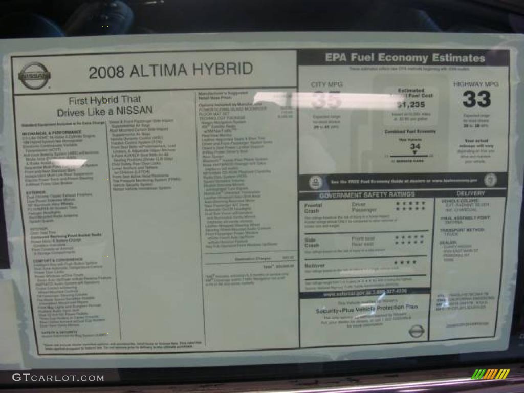 2008 Altima Hybrid - Radiant Silver Metallic / Charcoal photo #17