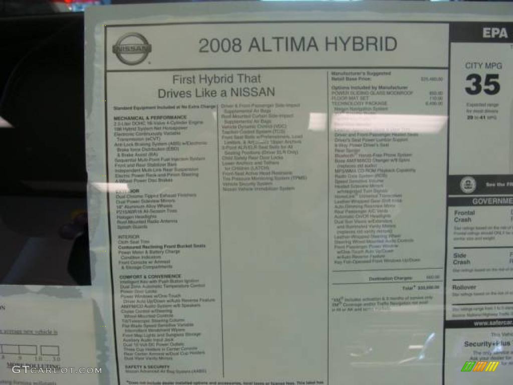 2008 Altima Hybrid - Radiant Silver Metallic / Charcoal photo #19