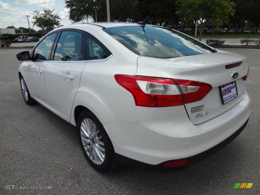 2012 Focus SEL Sedan - White Platinum Tricoat Metallic / Charcoal Black Leather photo #3