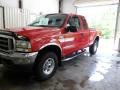 2002 Red Clearcoat Ford F250 Super Duty Lariat SuperCab 4x4  photo #2