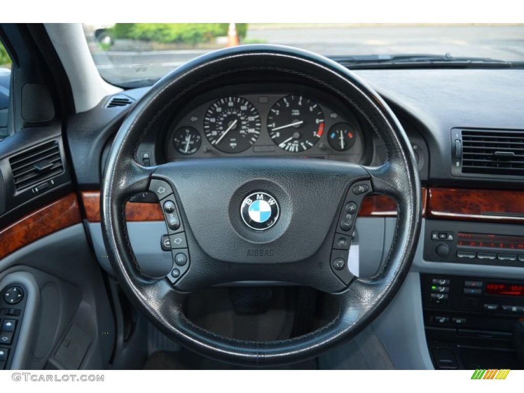2002 BMW 5 Series 525i Sedan Sand Steering Wheel Photo #66666884