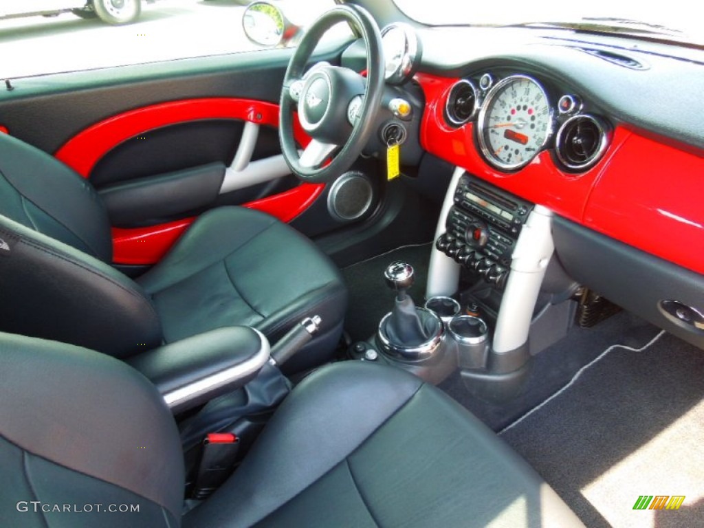 Black/Panther Black Interior 2006 Mini Cooper Convertible Photo #66667511