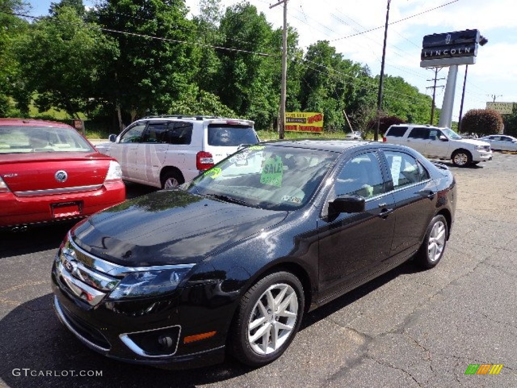 2011 Fusion SEL - Tuxedo Black Metallic / Medium Light Stone photo #1