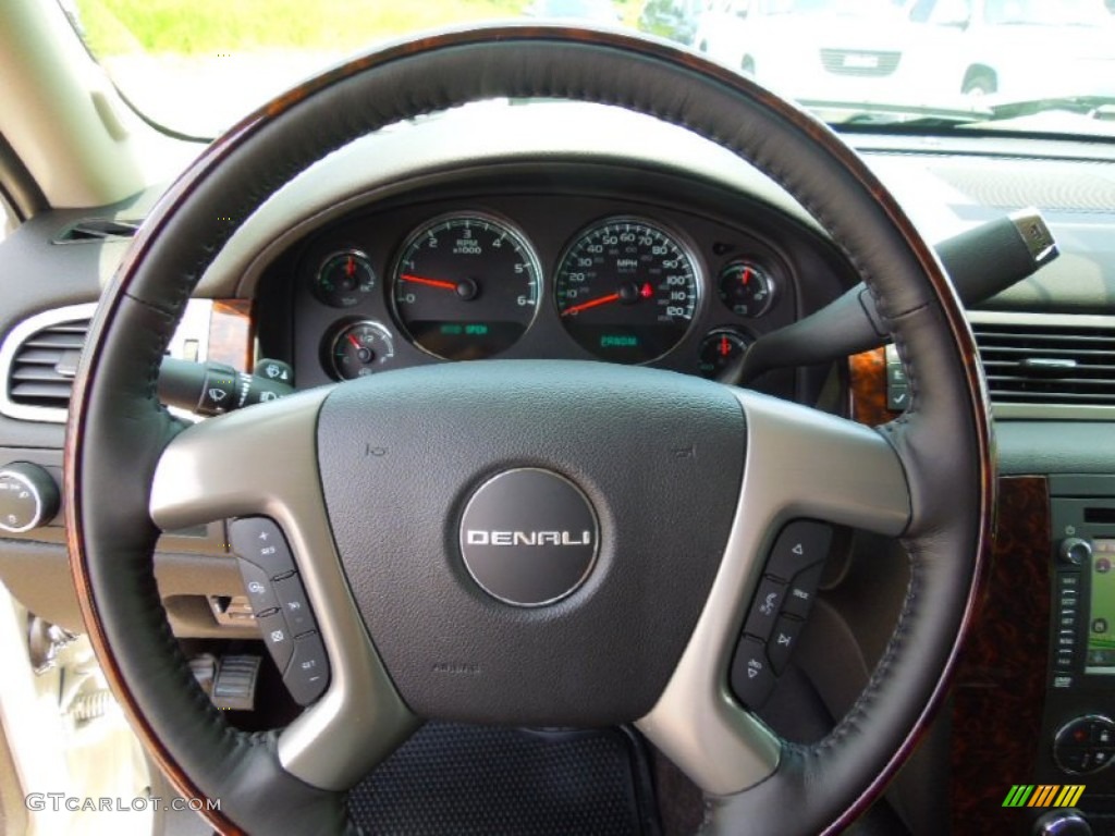 2012 GMC Sierra 1500 Denali Crew Cab 4x4 Ebony Steering Wheel Photo #66669743
