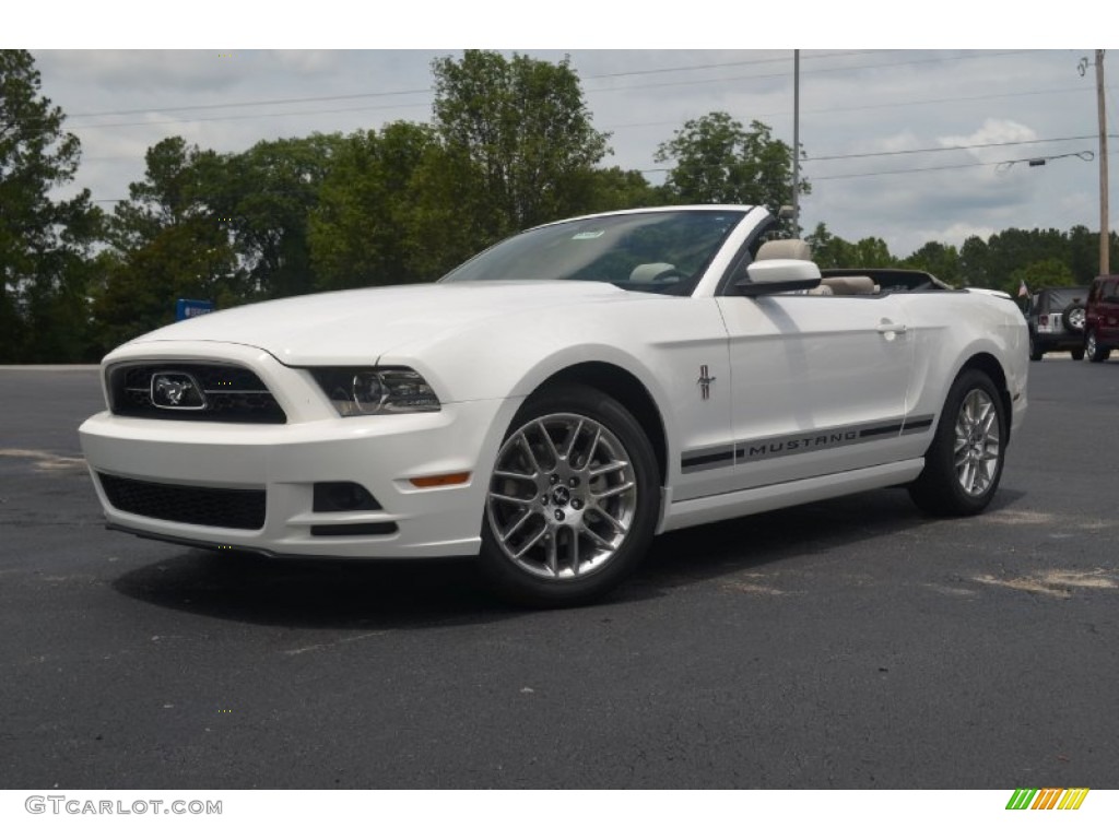 2013 Mustang V6 Premium Convertible - Performance White / Stone photo #1