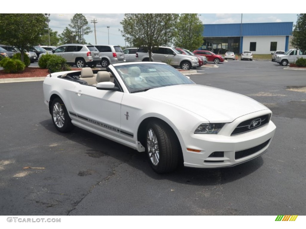 2013 Mustang V6 Premium Convertible - Performance White / Stone photo #3