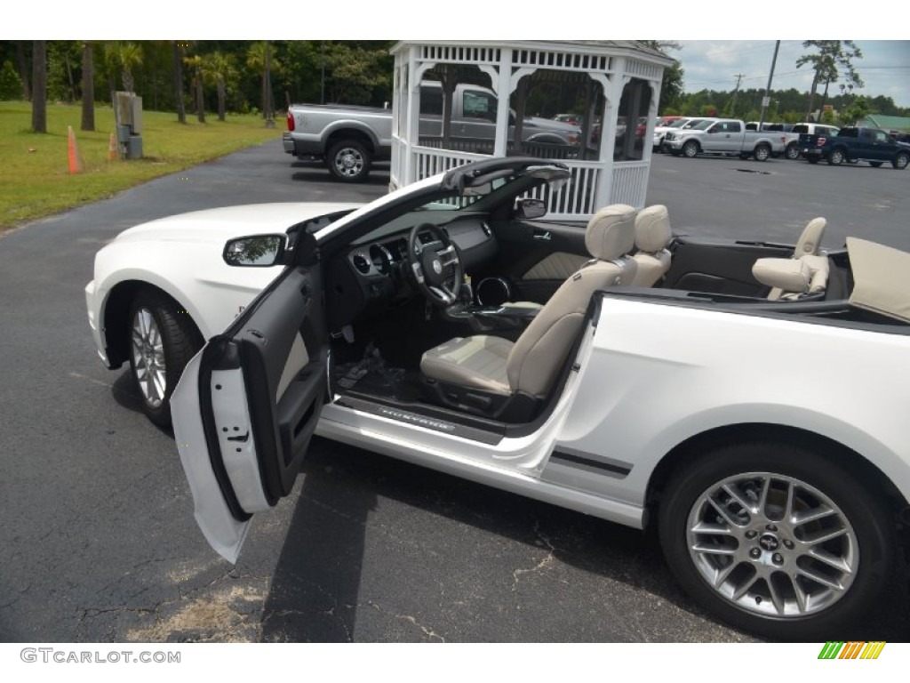 2013 Mustang V6 Premium Convertible - Performance White / Stone photo #10