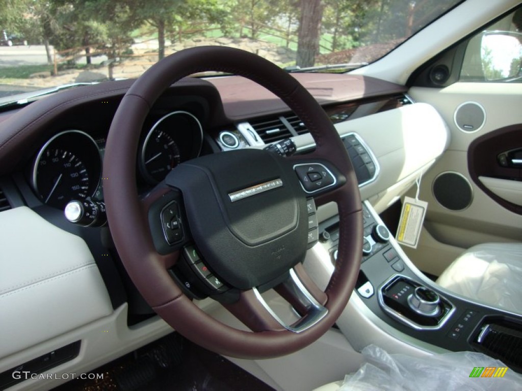 2012 Land Rover Range Rover Evoque Prestige Ivory/Dark Cherry Dashboard Photo #66674633