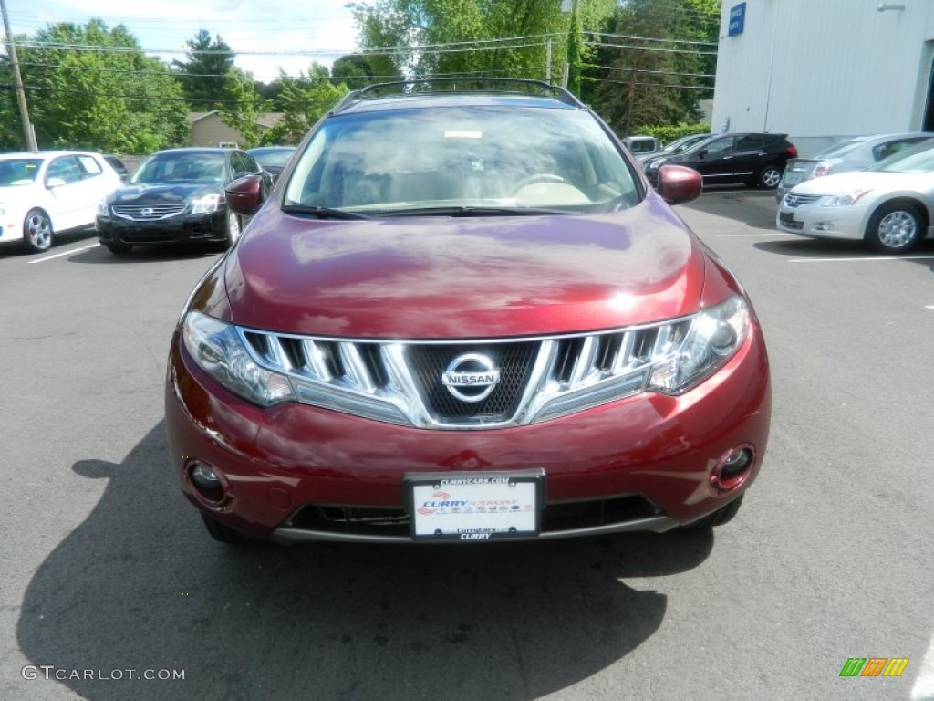 2009 Murano SL AWD - Merlot Metallic / Beige photo #8