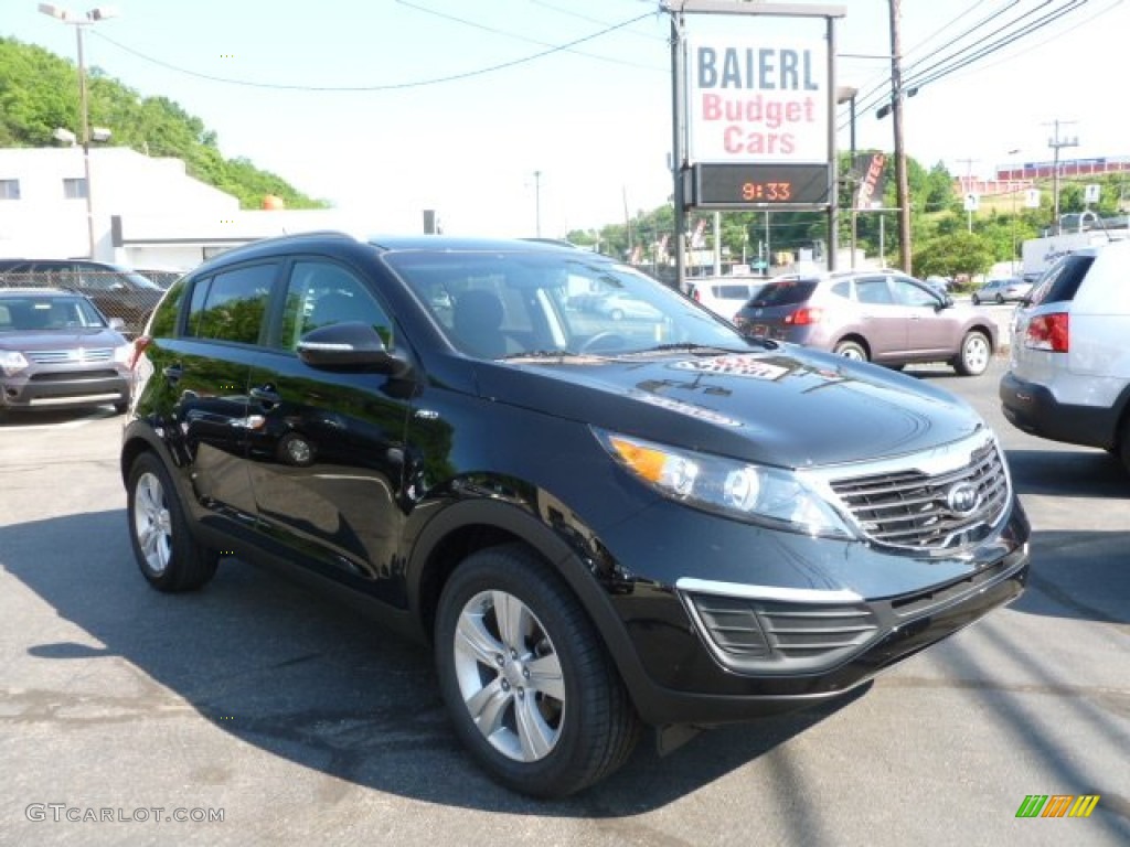 2011 Sportage LX AWD - Black Cherry / Black photo #1