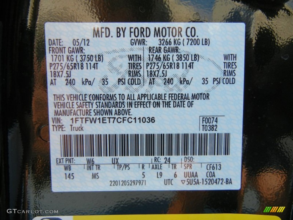 2012 F150 Color Code W6 for Green Gem Metallic Photo #66684704