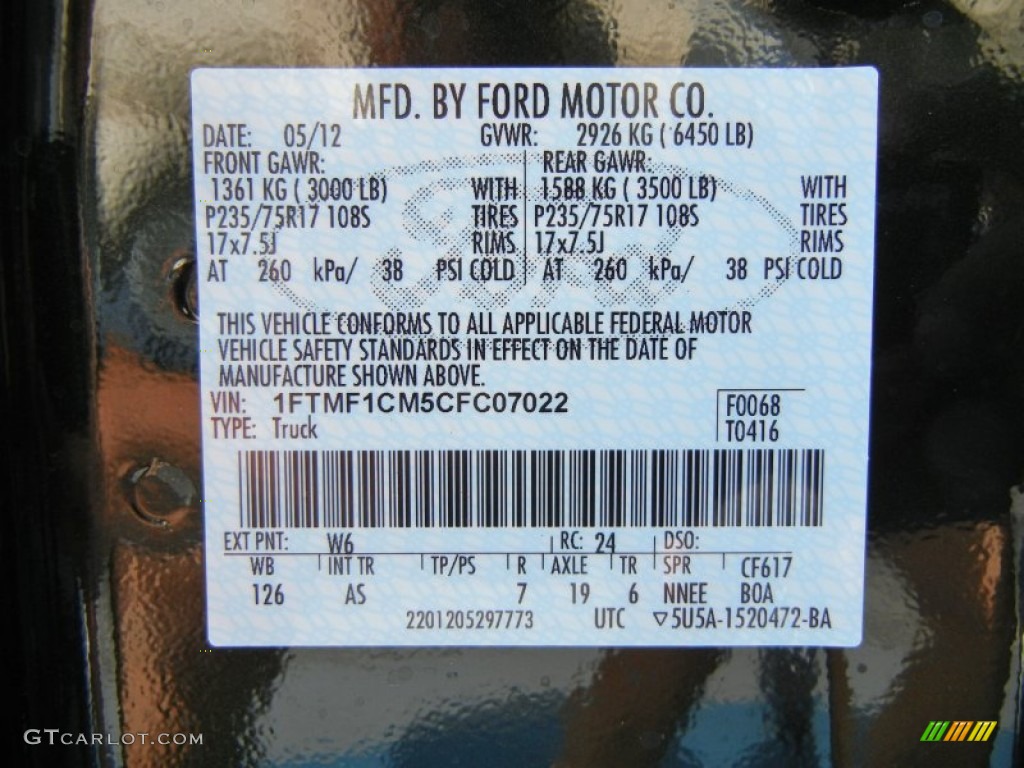 2012 F150 Color Code W6 for Green Gem Metallic Photo #66684803