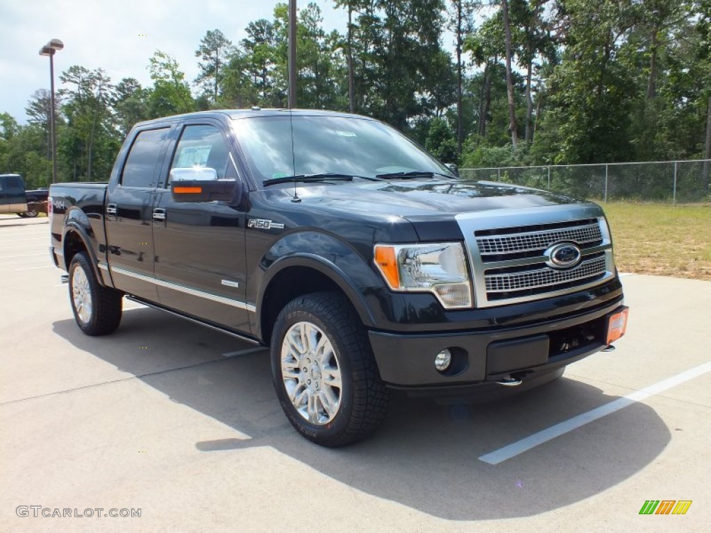 2012 F150 Platinum SuperCrew 4x4 - Tuxedo Black Metallic / Platinum Sienna Brown/Black Leather photo #1