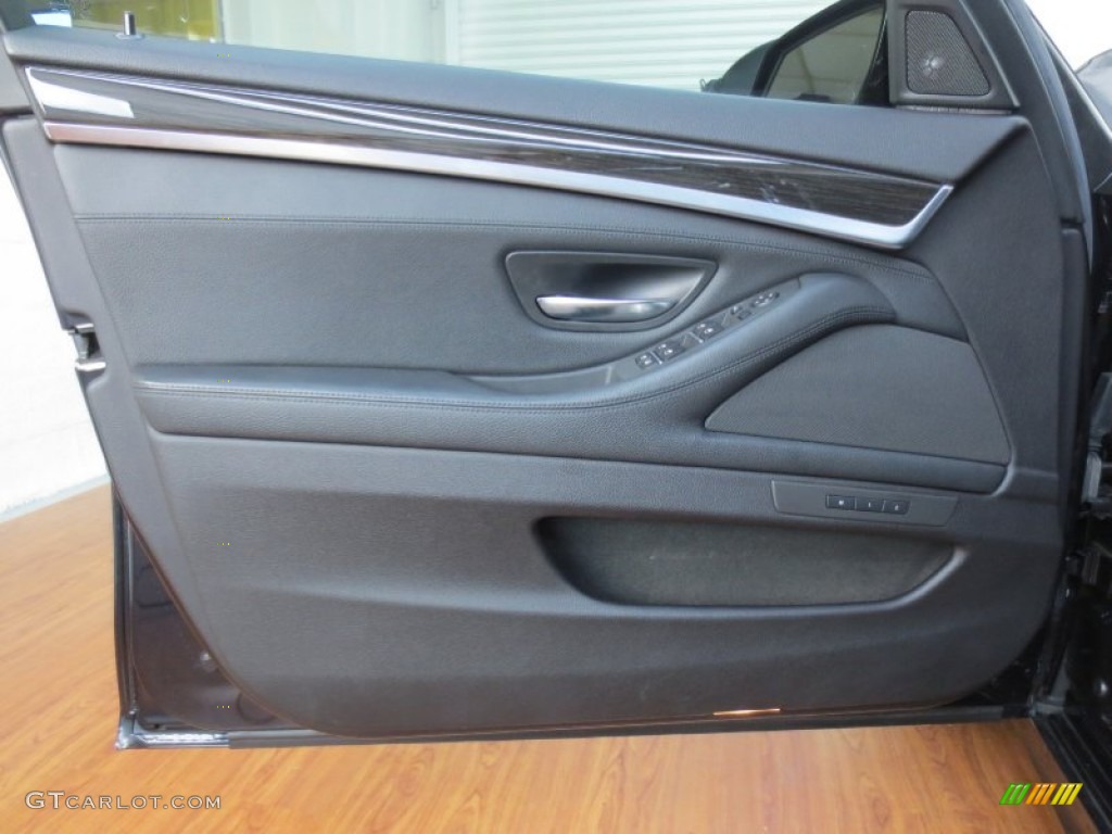 2011 BMW 5 Series 535i Sedan Black Door Panel Photo #66685847