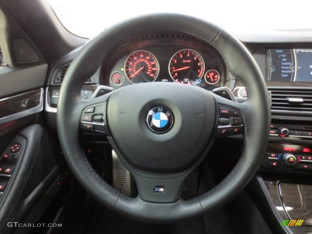 2011 BMW 5 Series 535i Sedan Black Steering Wheel Photo #66685880