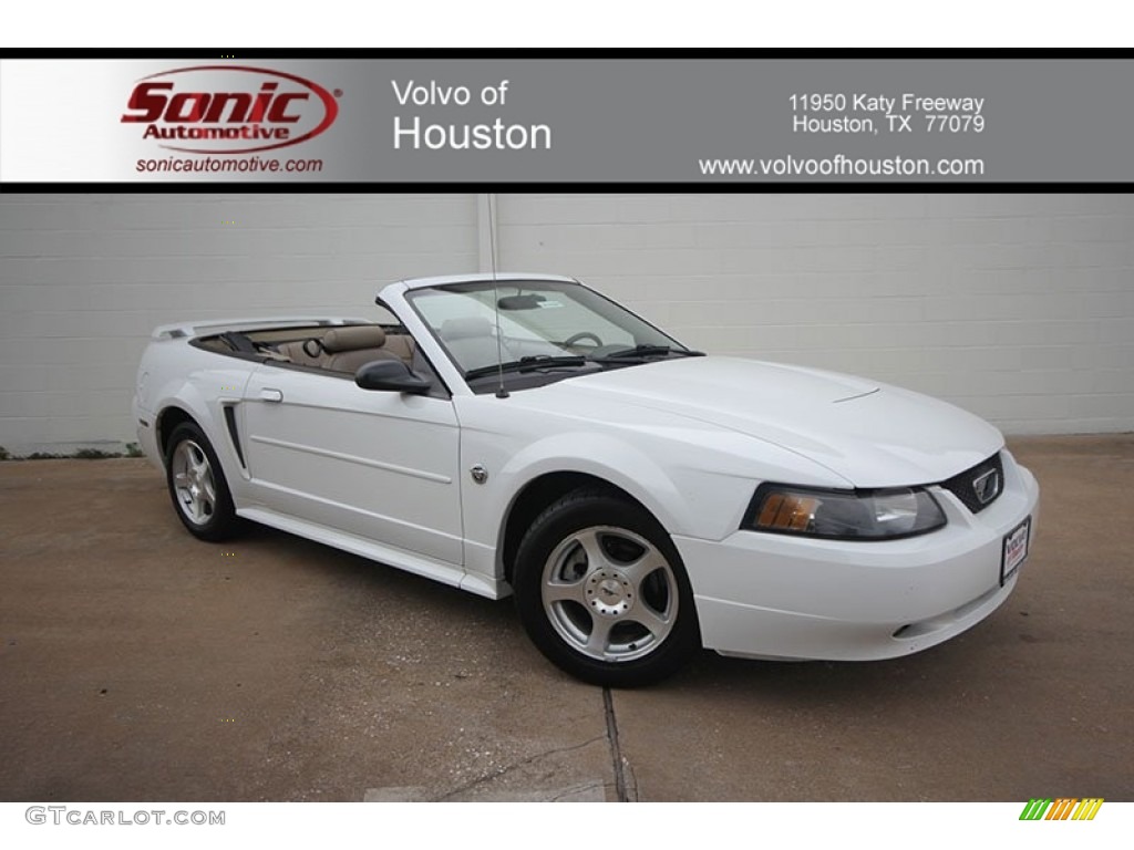 2004 Mustang V6 Convertible - Oxford White / Medium Parchment photo #1