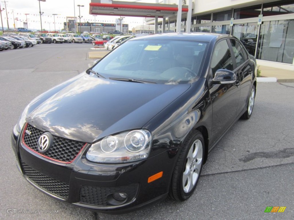 2008 GLI Sedan - Deep Black Metallic / Interlagos Plaid Cloth photo #1