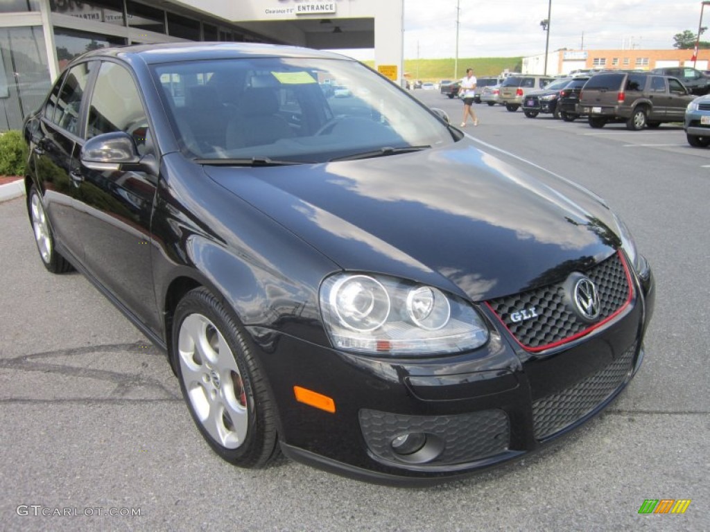 2008 GLI Sedan - Deep Black Metallic / Interlagos Plaid Cloth photo #7