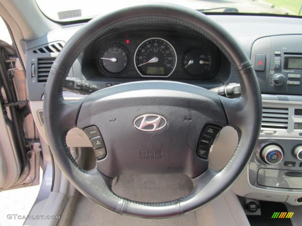 2007 Hyundai Sonata SE V6 Gray Steering Wheel Photo #66687512