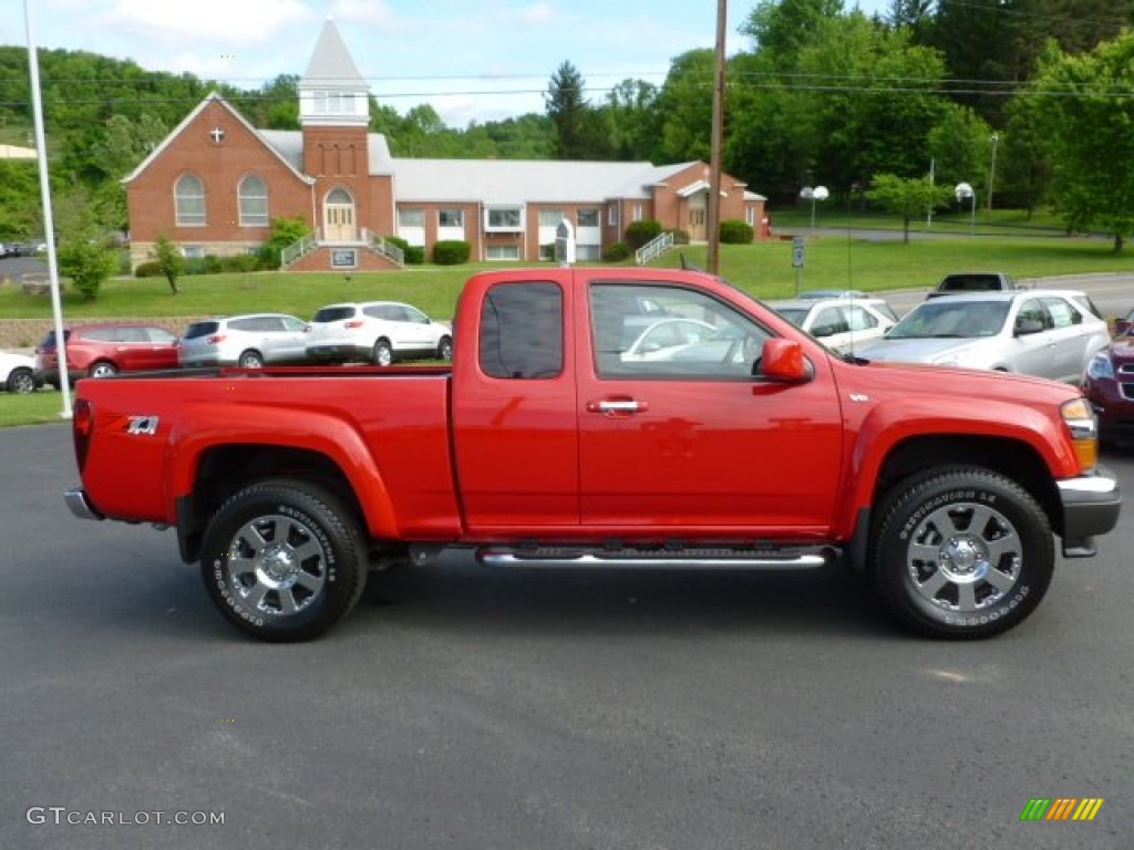 Inferno Orange Metallic 2012 Chevrolet Colorado LT Extended Cab 4x4 Exterior Photo #66689100