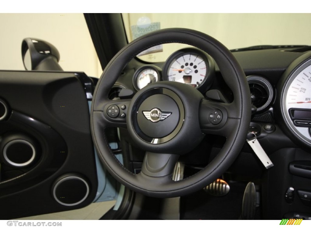 2012 Mini Cooper S Convertible Carbon Black Steering Wheel Photo #66689174