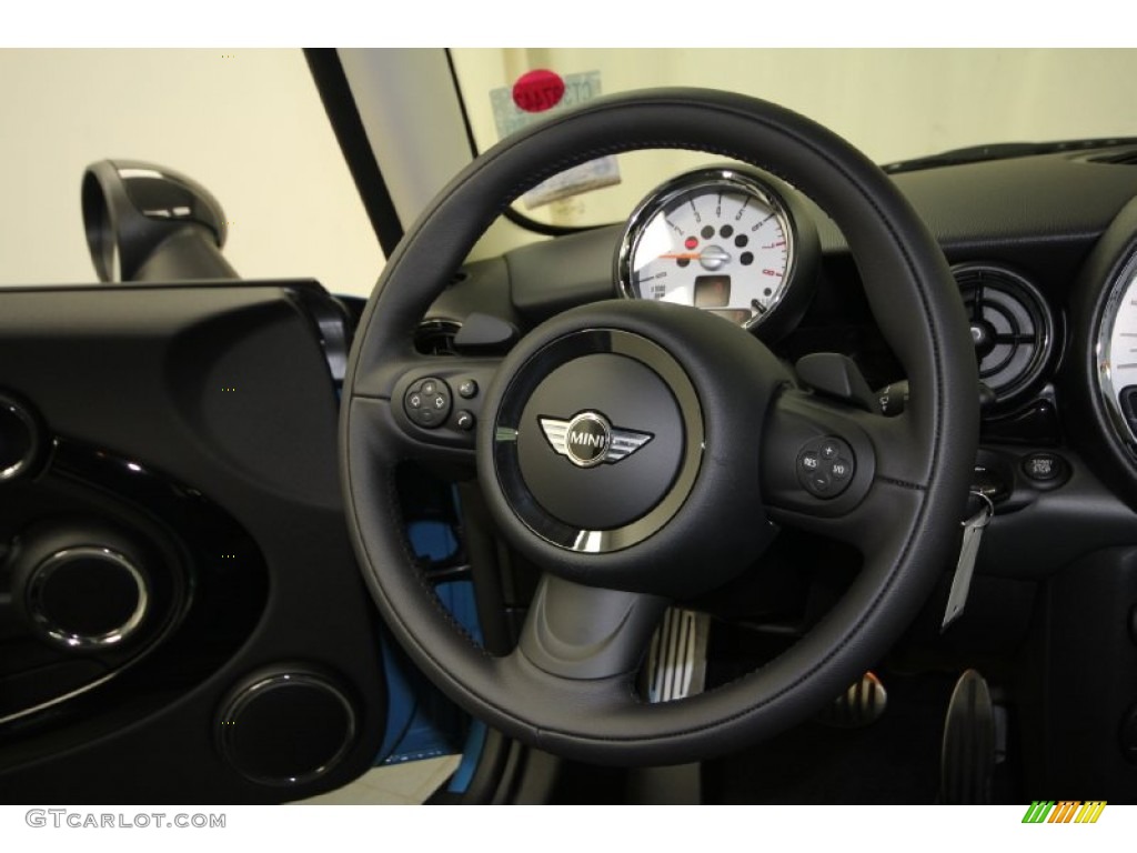 2012 Mini Cooper S Hardtop Bayswater Package Bayswater Punch Rocklite Anthracite Leather Steering Wheel Photo #66689384