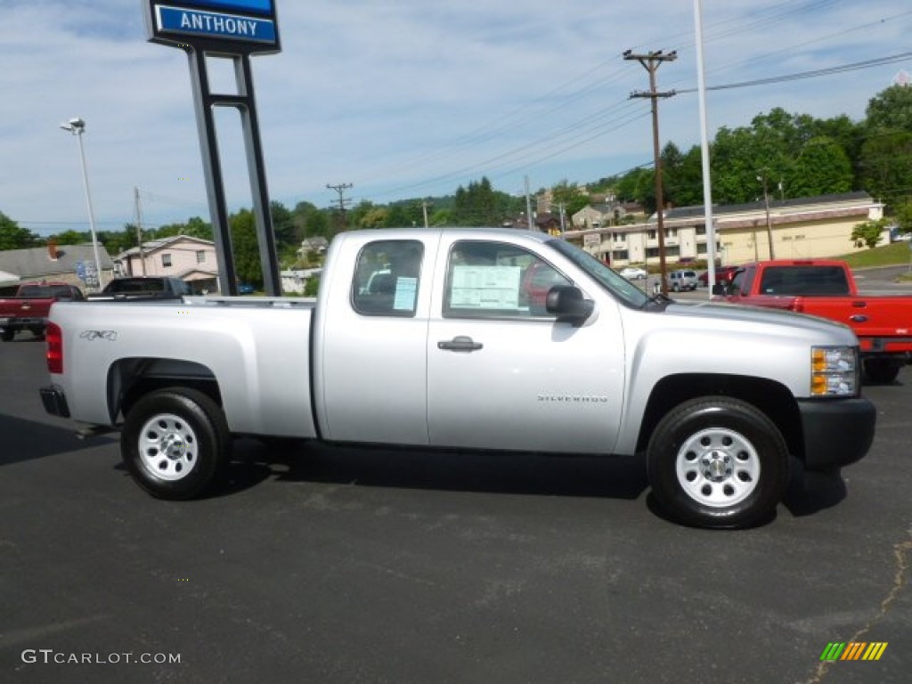 2012 Silverado 1500 Work Truck Extended Cab 4x4 - Silver Ice Metallic / Dark Titanium photo #8