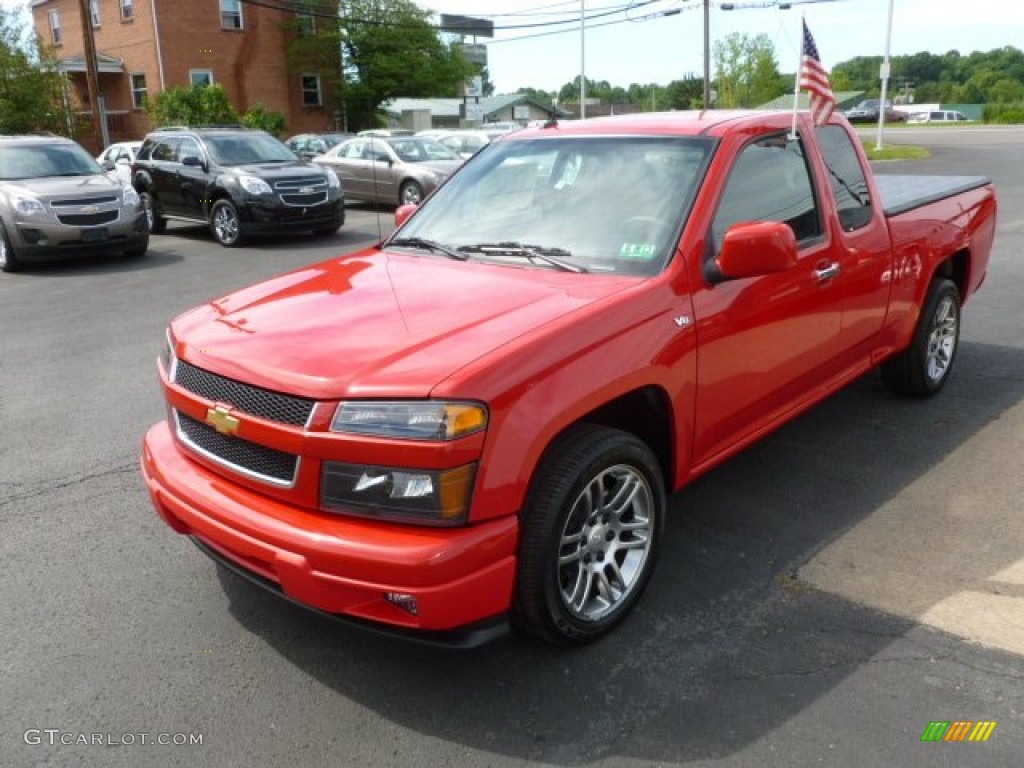 Inferno Orange Metallic 2012 Chevrolet Colorado LT Extended Cab Exterior Photo #66690740
