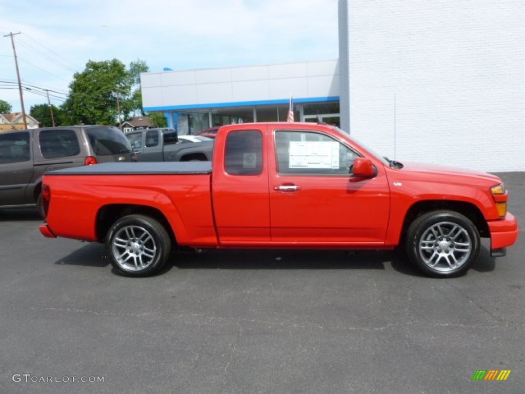 Inferno Orange Metallic 2012 Chevrolet Colorado LT Extended Cab Exterior Photo #66690802