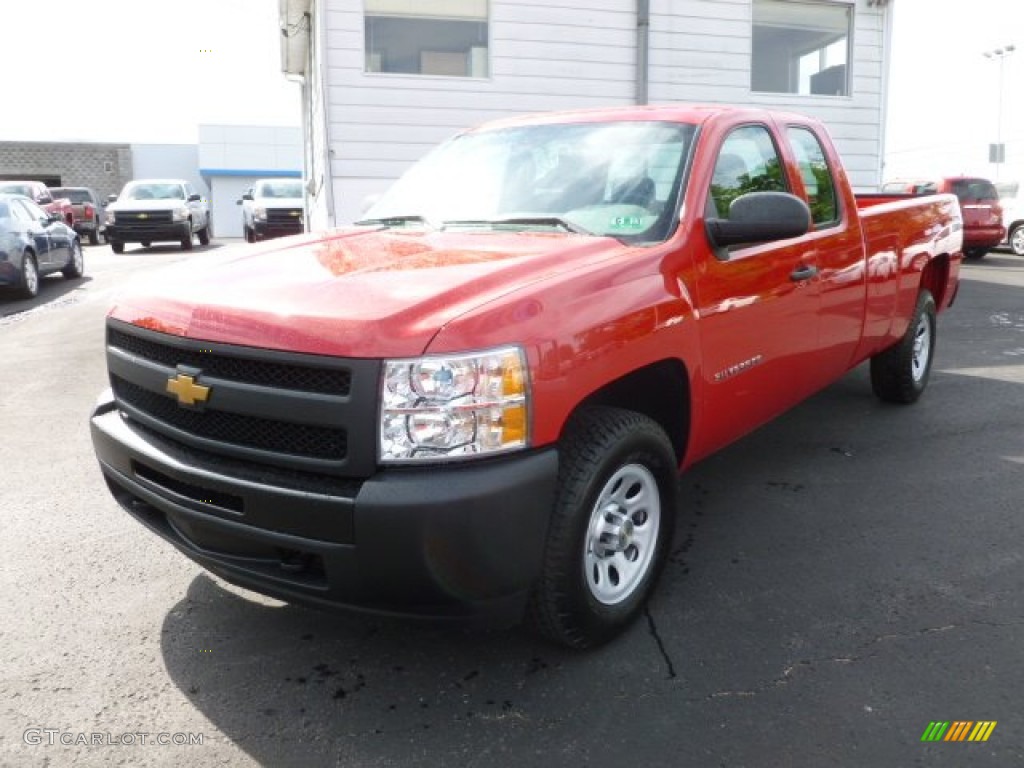 2012 Silverado 1500 Work Truck Extended Cab 4x4 - Victory Red / Dark Titanium photo #3