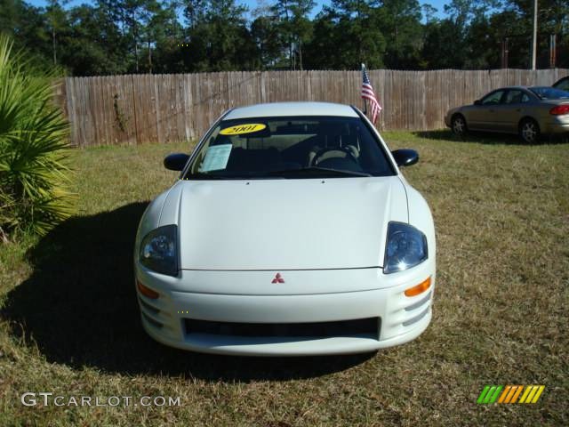 2001 Eclipse RS Coupe - Dover White Pearl / Beige photo #2