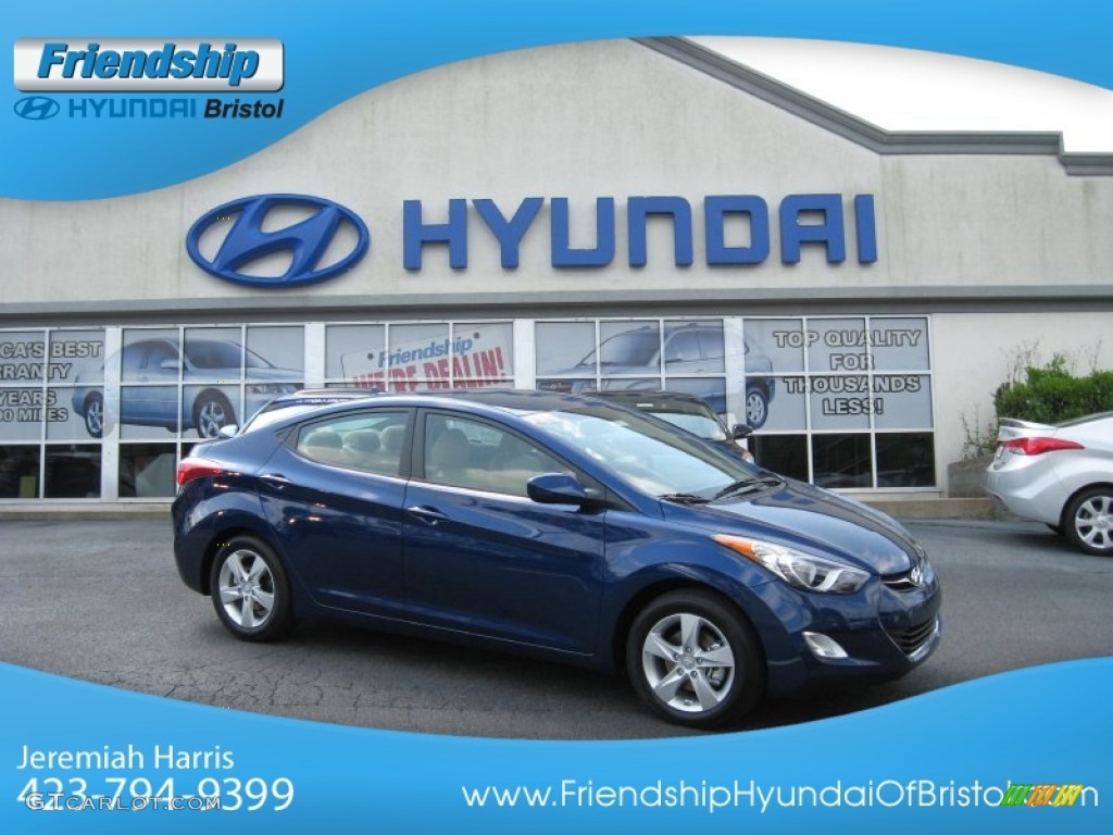 2013 Elantra GLS - Atlantic Blue / Beige photo #1