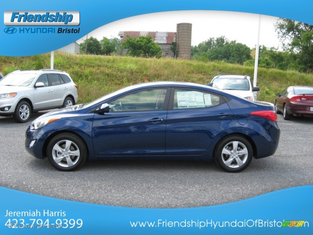 2013 Elantra GLS - Atlantic Blue / Beige photo #2