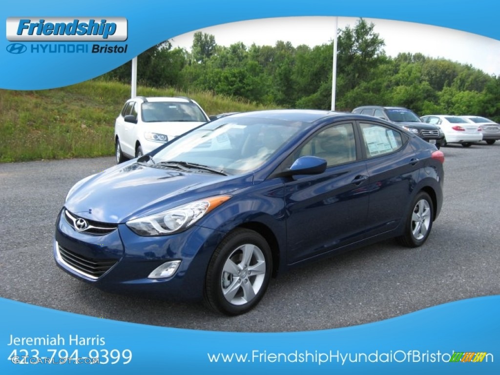 2013 Elantra GLS - Atlantic Blue / Beige photo #3