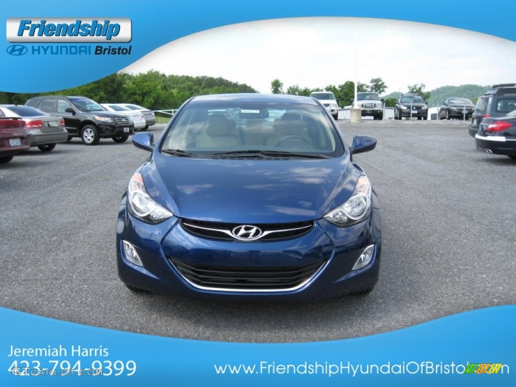 2013 Elantra GLS - Atlantic Blue / Beige photo #4