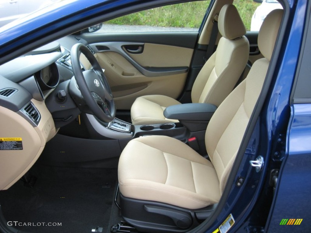 2013 Elantra GLS - Atlantic Blue / Beige photo #14