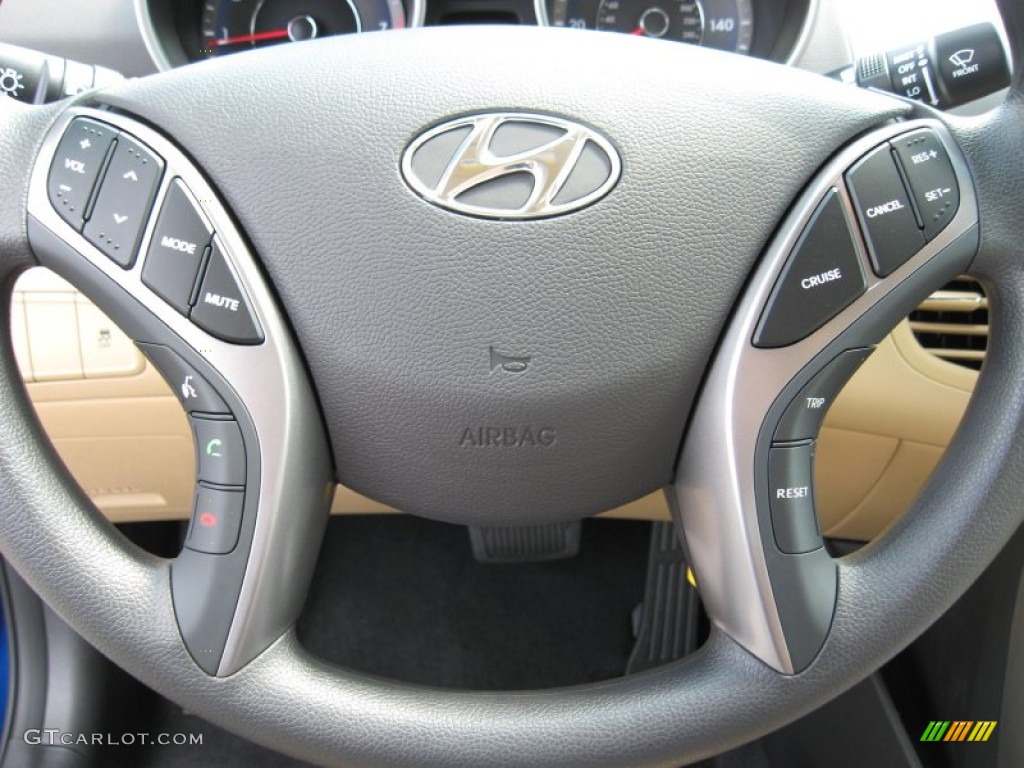 2013 Elantra GLS - Atlantic Blue / Beige photo #28
