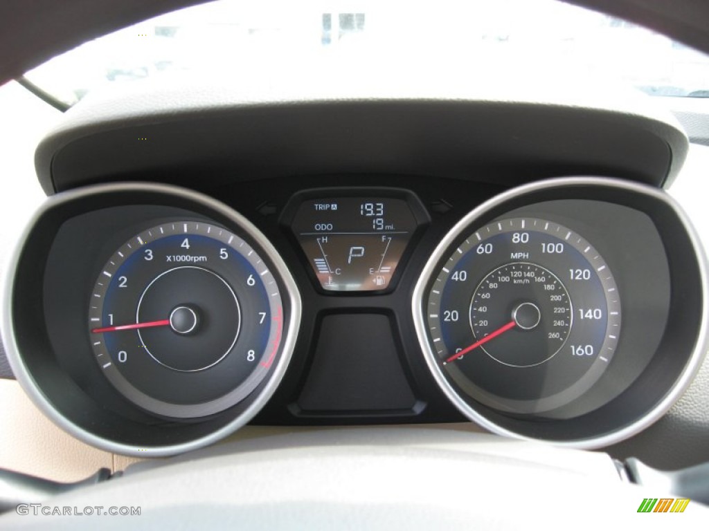2013 Elantra GLS - Atlantic Blue / Beige photo #29