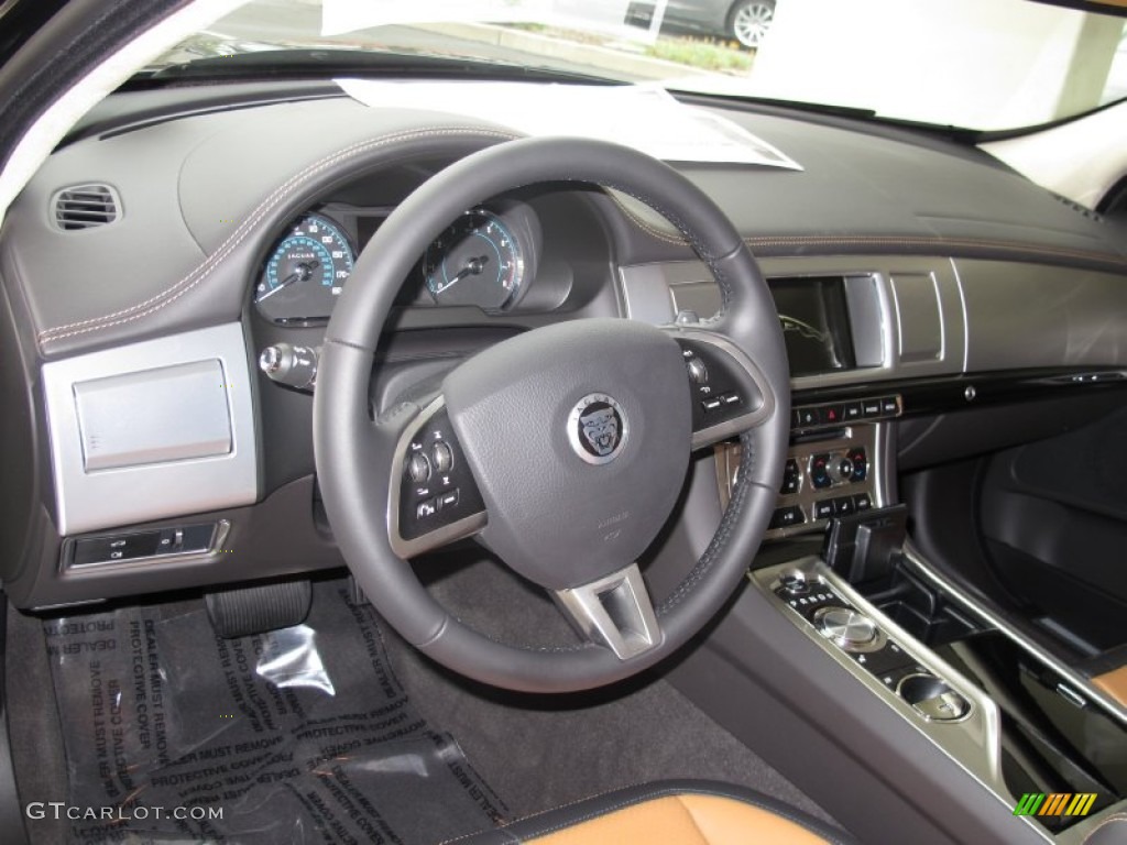 2012 Jaguar XF Portfolio London Tan/Warm Charcoal Dashboard Photo #66692984