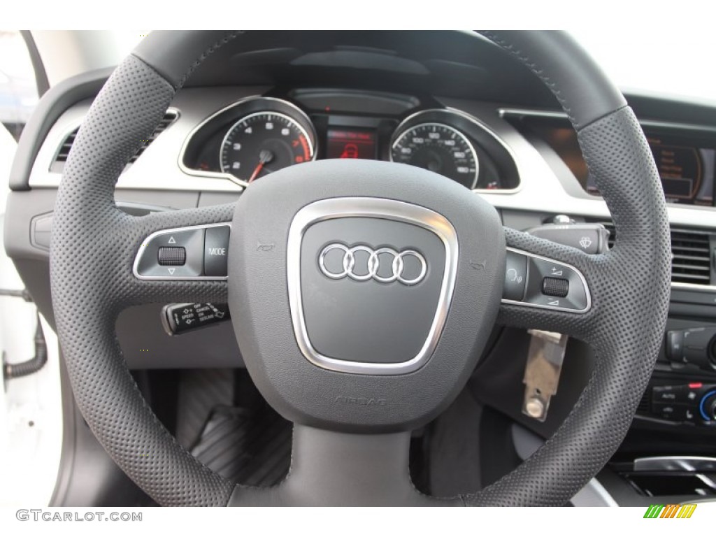 2012 Audi A5 2.0T quattro Coupe Black Steering Wheel Photo #66693524