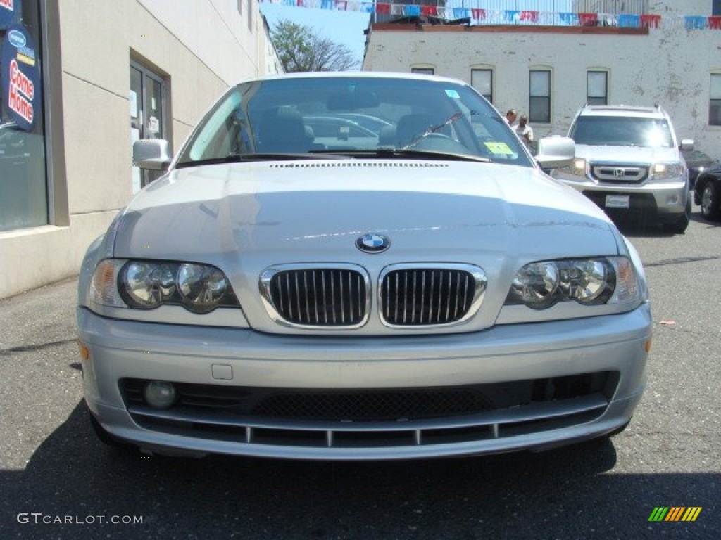 2001 3 Series 325i Coupe - Titanium Silver Metallic / Black photo #2