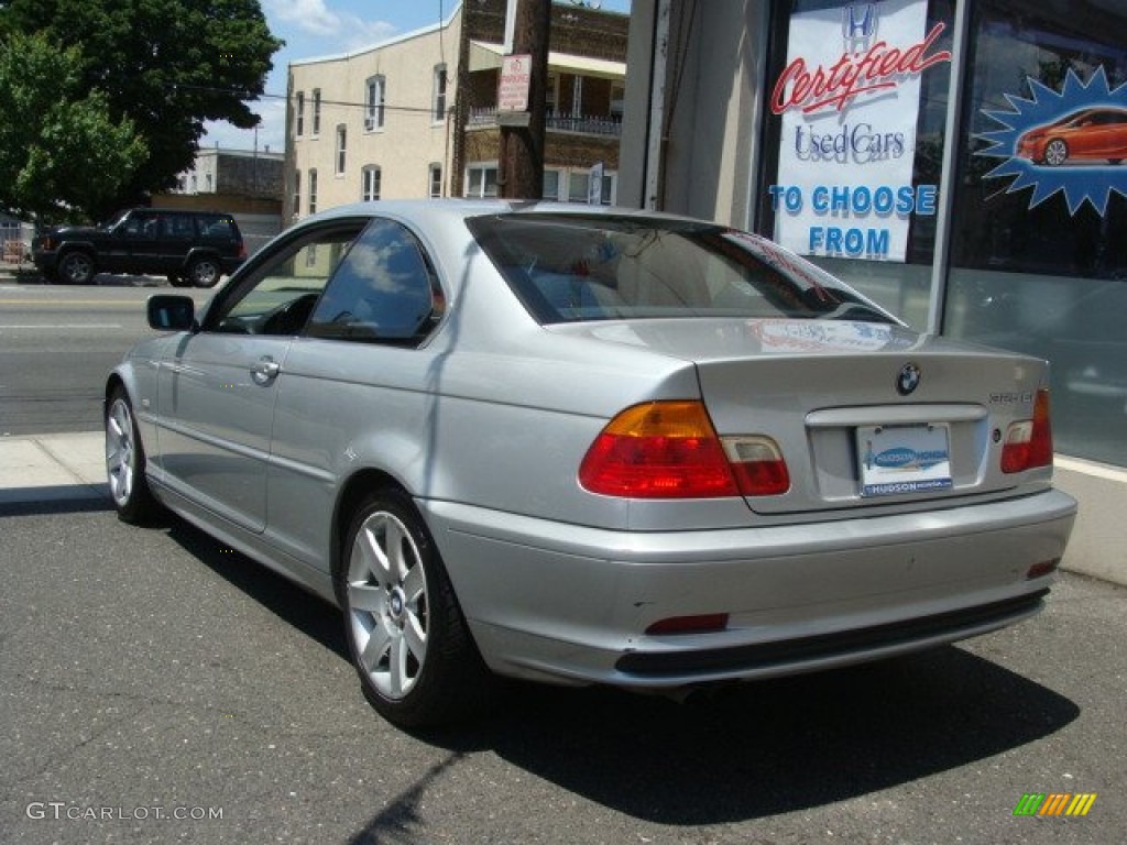 2001 3 Series 325i Coupe - Titanium Silver Metallic / Black photo #4