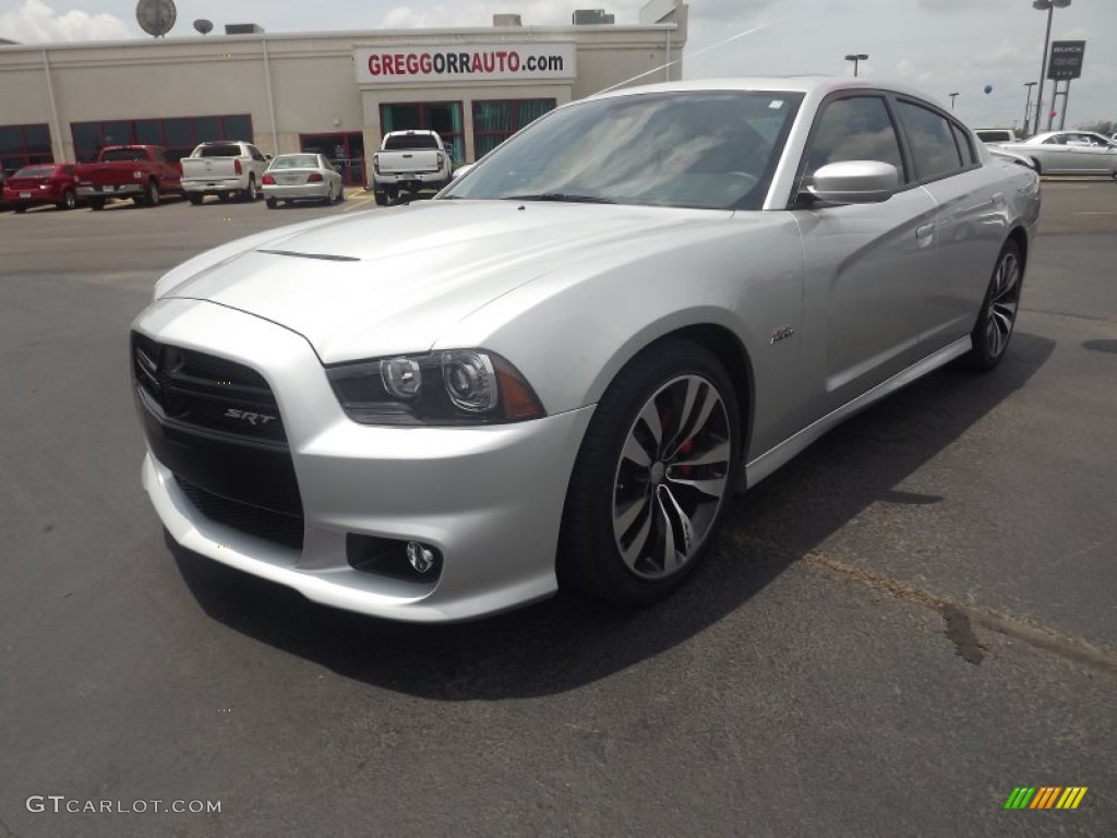 2012 Charger SRT8 - Bright Silver Metallic / Black/Red photo #1