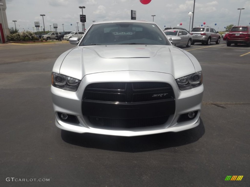 2012 Charger SRT8 - Bright Silver Metallic / Black/Red photo #2