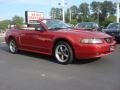 2002 Laser Red Metallic Ford Mustang GT Convertible  photo #2