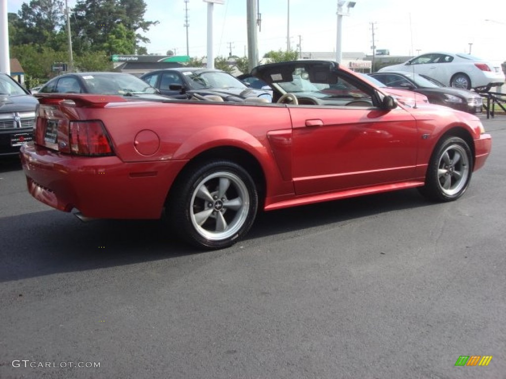 2002 Mustang GT Convertible - Laser Red Metallic / Medium Parchment photo #3