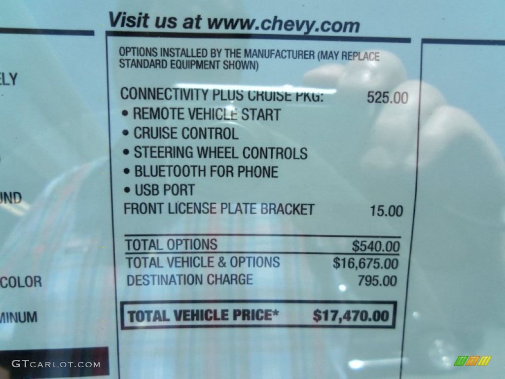 2012 Chevrolet Sonic LT Sedan Window Sticker Photo #66697323