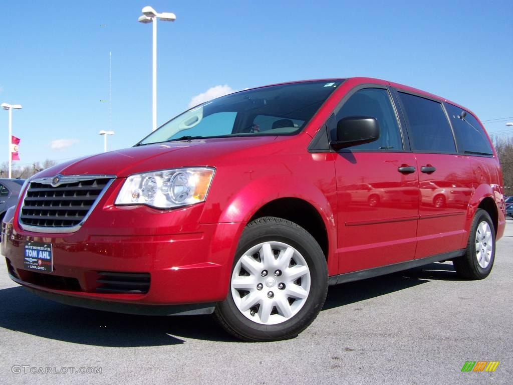 2008 Town & Country LX - Inferno Red Crystal Pearlcoat / Medium Slate Gray/Light Shale photo #1